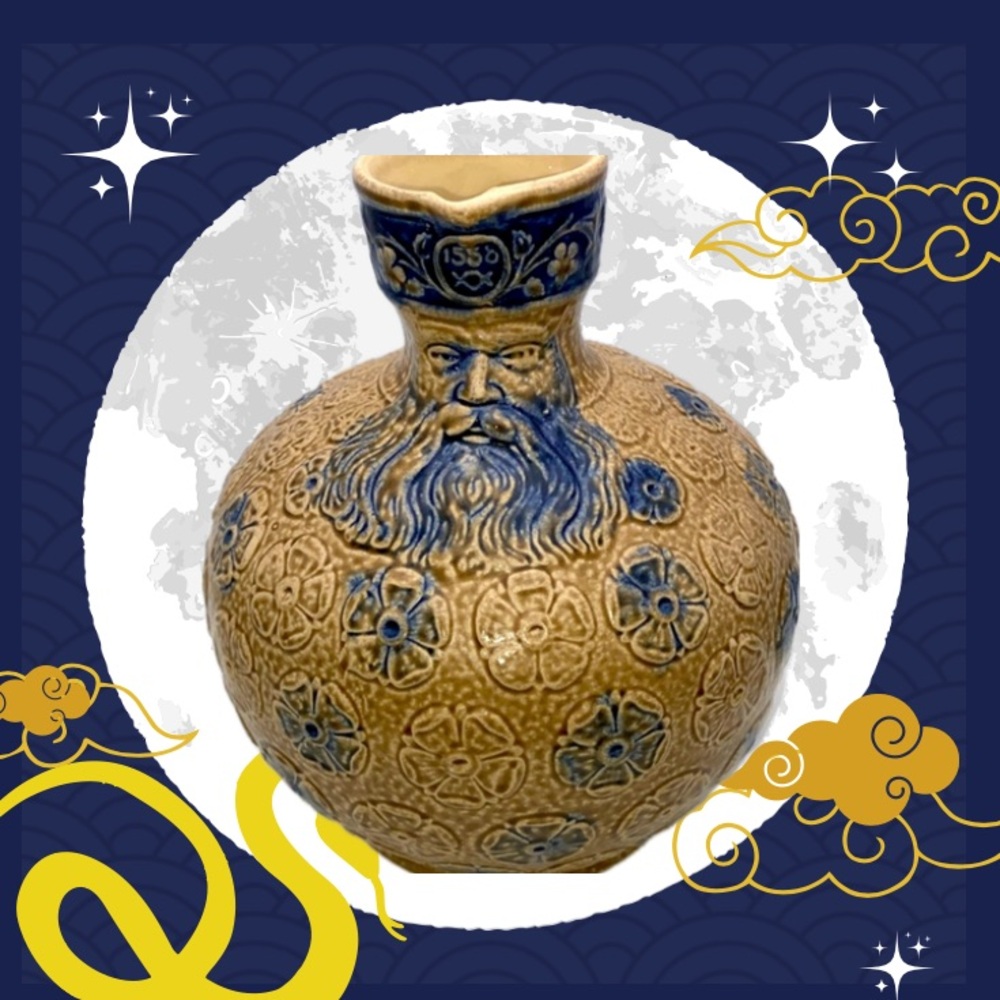 German salt-glazed stoneware Bartmann Jug ( Bearded Man).